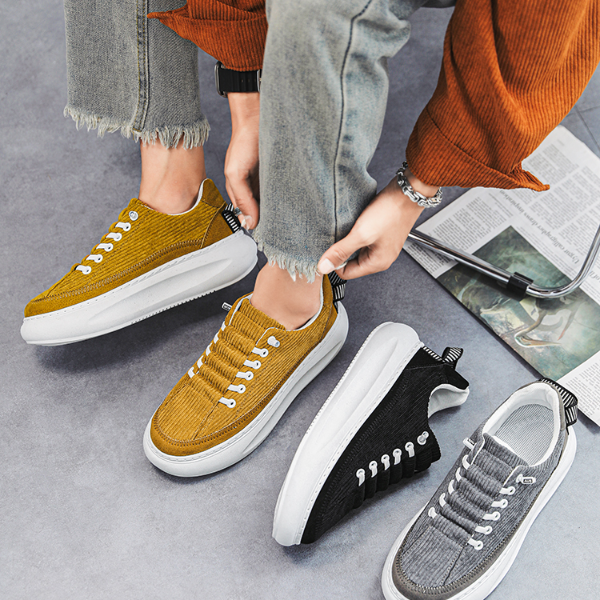 欧洲站轻奢男鞋四季透气休闲百搭阿甘板鞋懒人一脚蹬厚底运动潮鞋