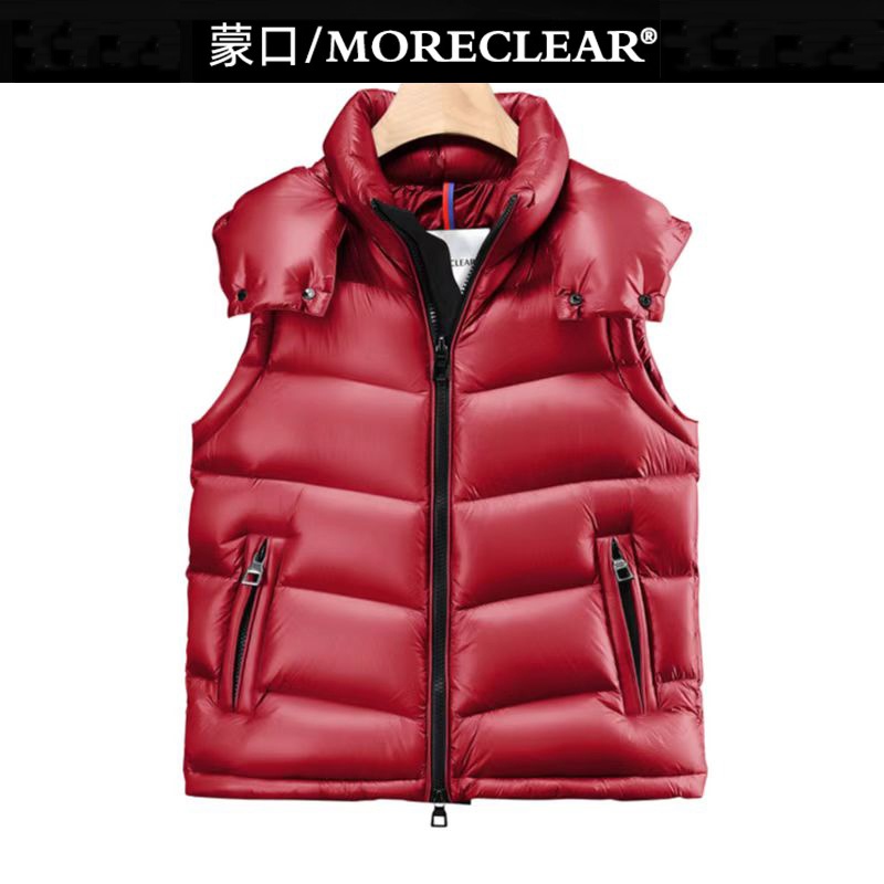 亮面羽绒马甲女冬季连帽轻奢高档洋气宽松鹅绒服马夹外套女