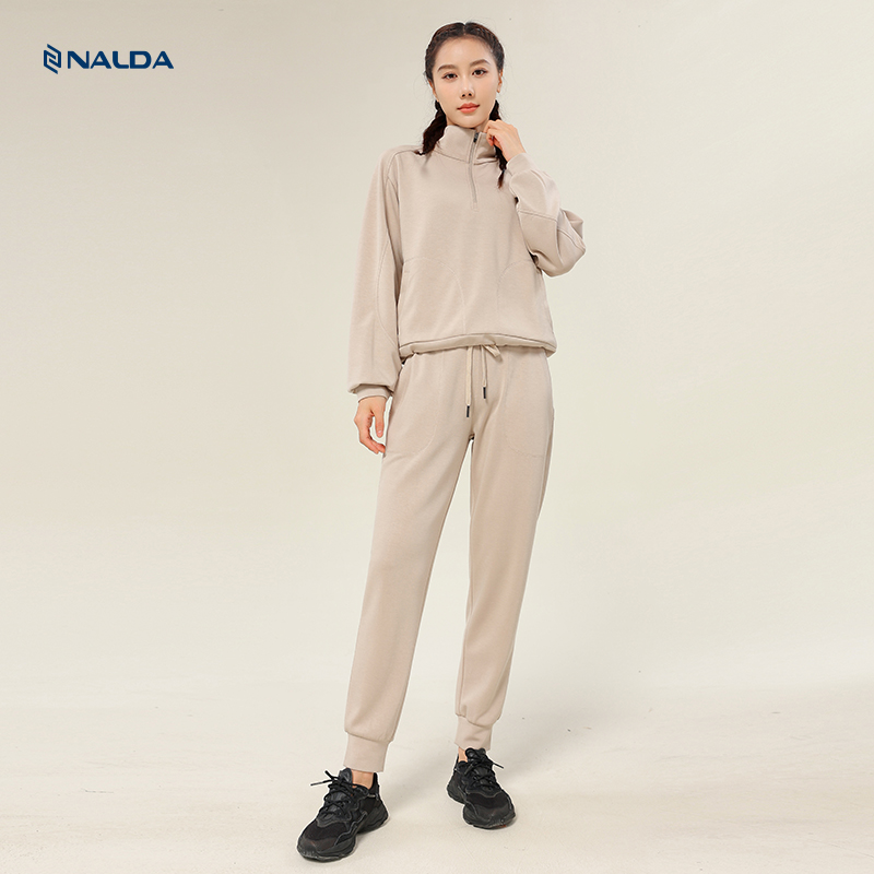 NALDA瑜伽服外套运动上衣女长袖健身服百搭外套半拉链卫衣套装
