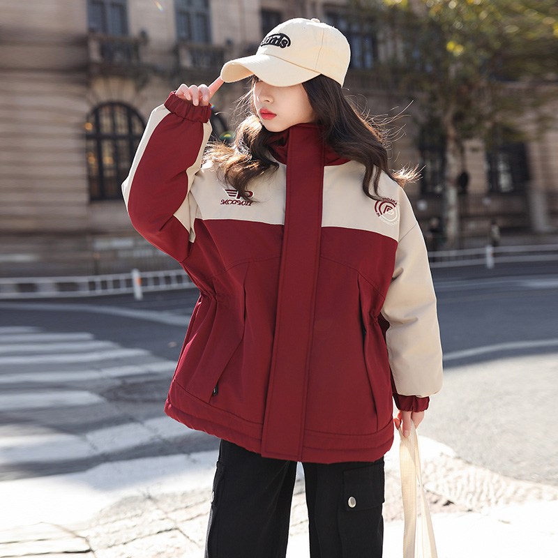 女童羽绒服6-12岁15岁2023新款洋气中大童冬装时髦防风儿童派克服