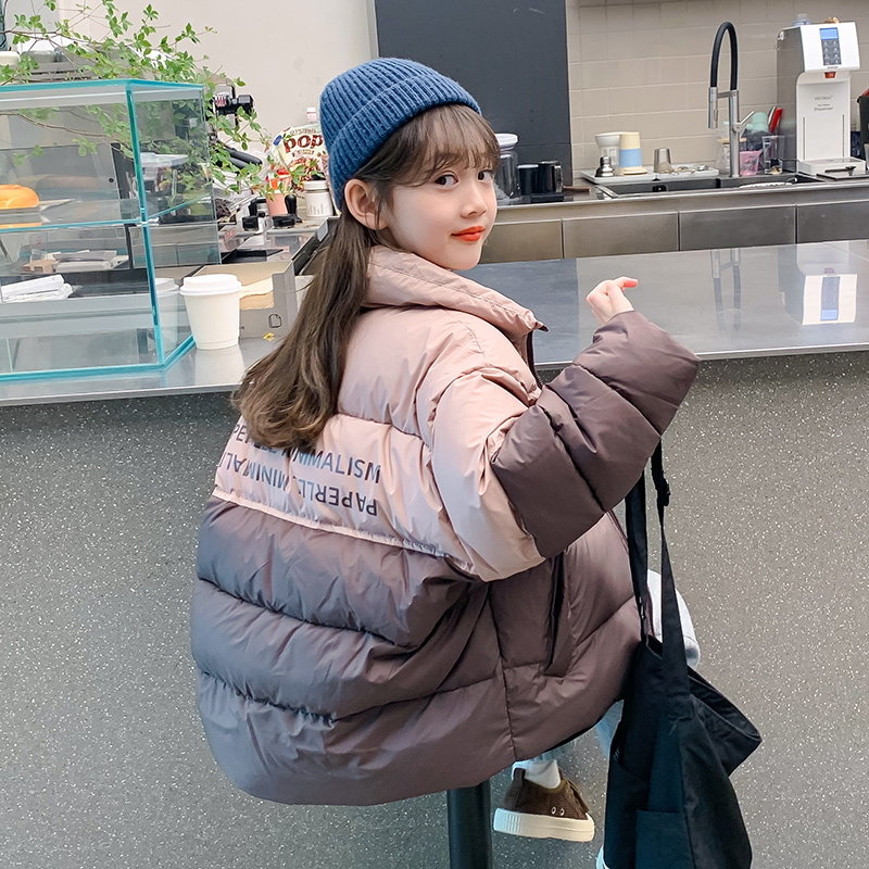 女童冬装羽绒服2023冬装新款洋气女孩中大童冬季加厚白鸭绒外套潮