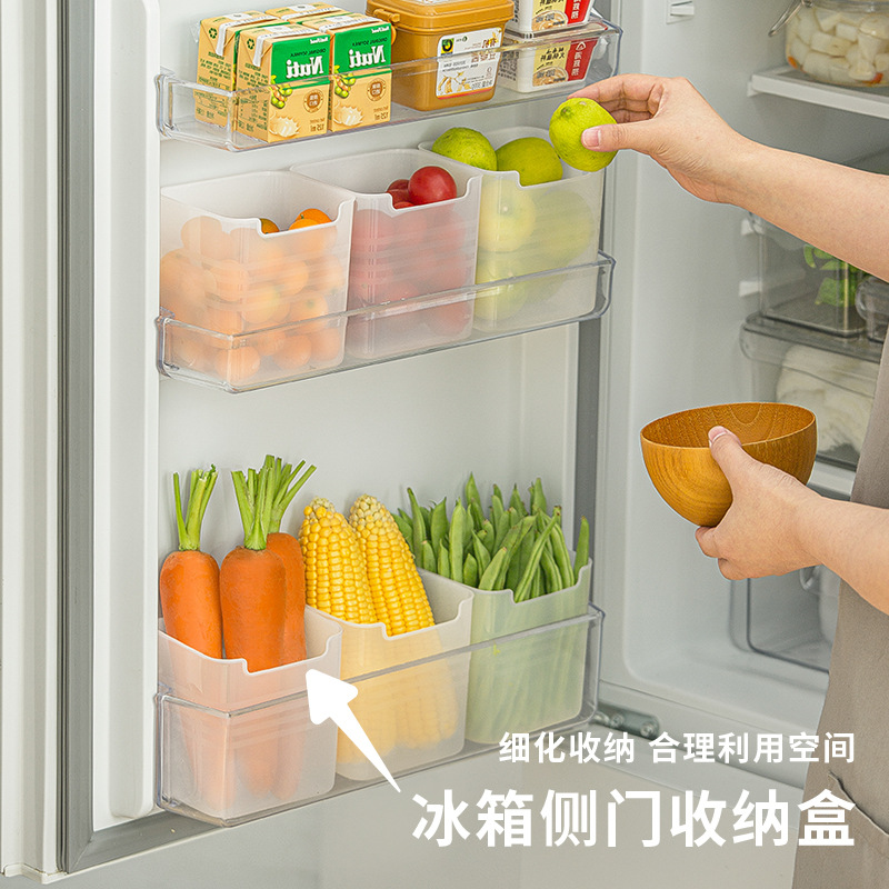 实用居家好物冰箱侧门通用收纳盒食品无盖整理盒冰箱整理神器置物