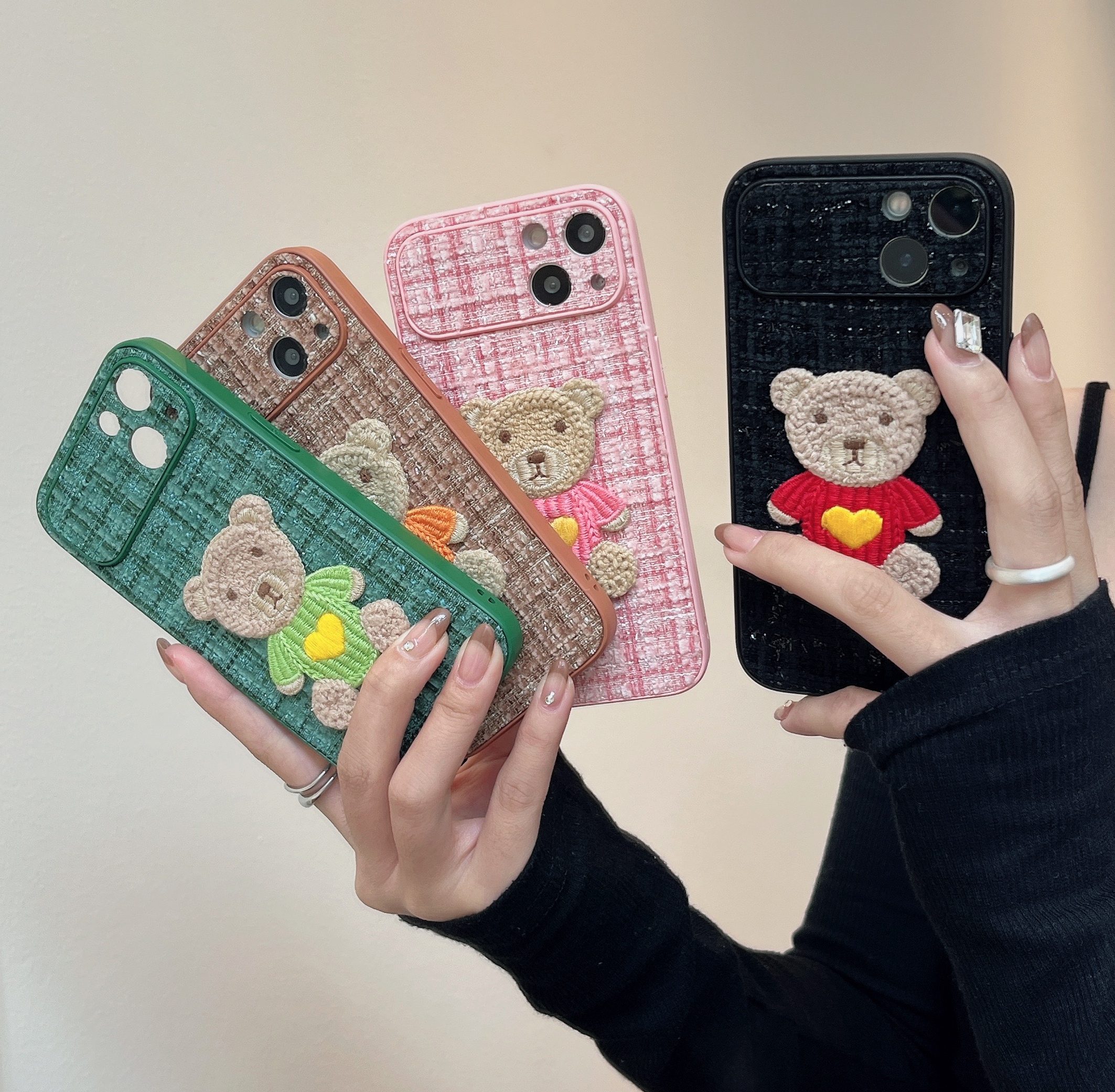 小香风iphone15promax苹果14个性大视窗秋冬新款防摔全包女手机壳