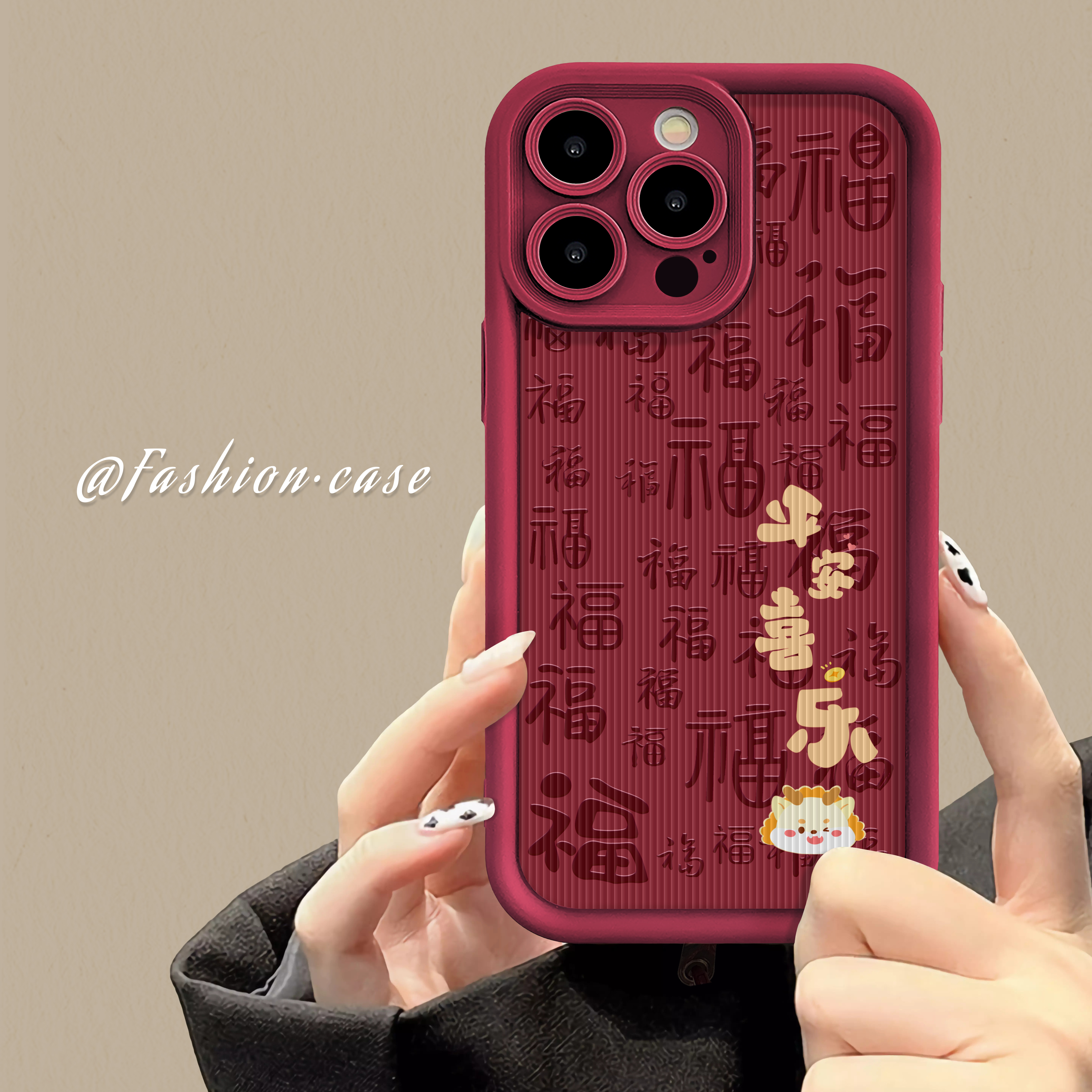 适用于苹果15华为OPPO小米VIVO高颜值女平安龙ins阶梯手机壳1F712