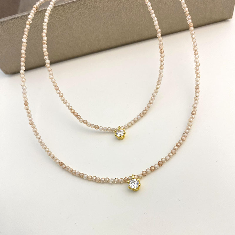 925银莫桑石银制品 歌剧魅影 轻奢精致百搭欧美香槟锆石925银项链