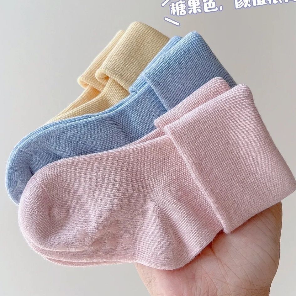 柠檬没我萌婴儿袜子春款0-1岁a类棉袜透气宝宝中筒松口不勒腿防掉