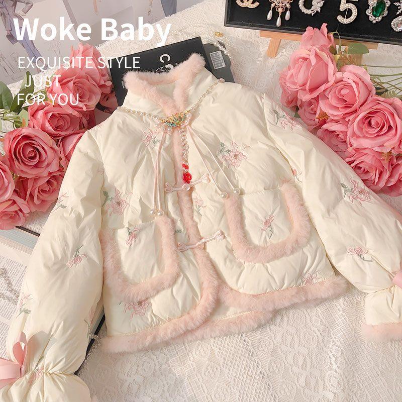 翠微烟雨汉服冬款女童马面裙冬季2023新款加绒棉服夹棉套装公主裙