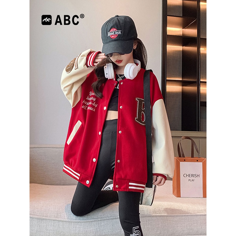 ABC女童秋季外套2023新款长袖女宝秋装中大童洋气童装儿童上衣潮