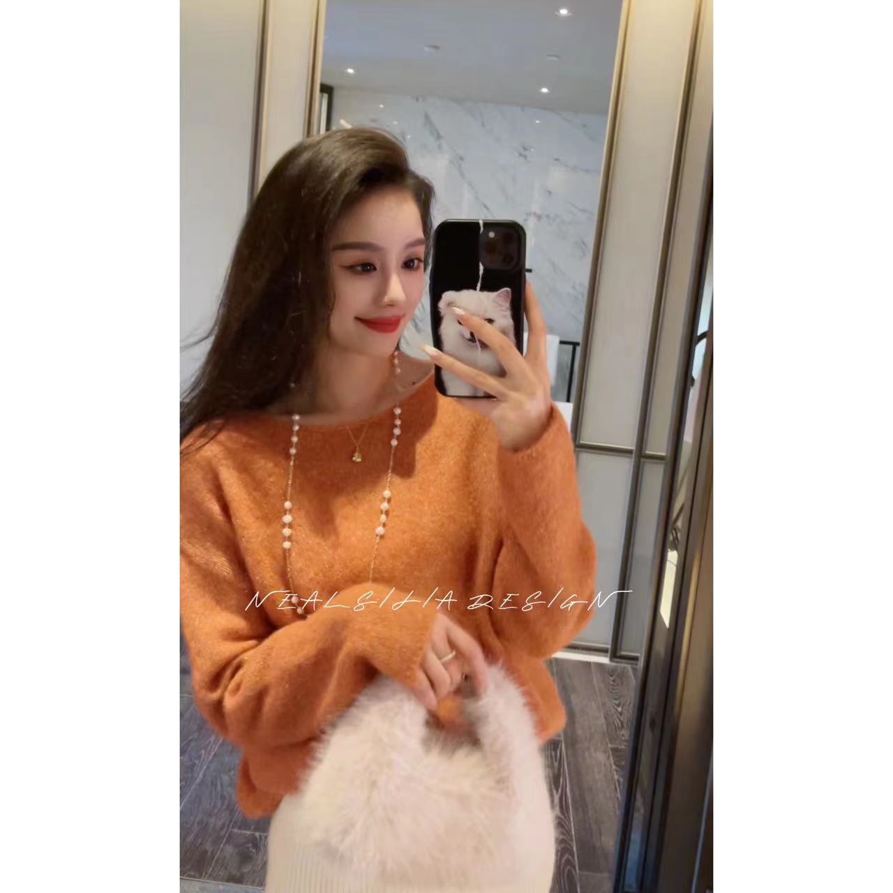 现货【艾文有品-秋意浓】2024女新款秋冬高档轻奢慵懒风打底衫毛衣