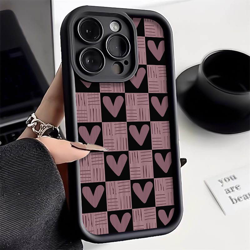 粉色爱心适用iPhone15promax手机壳14/13女12华为/小米/vivo/oppo
