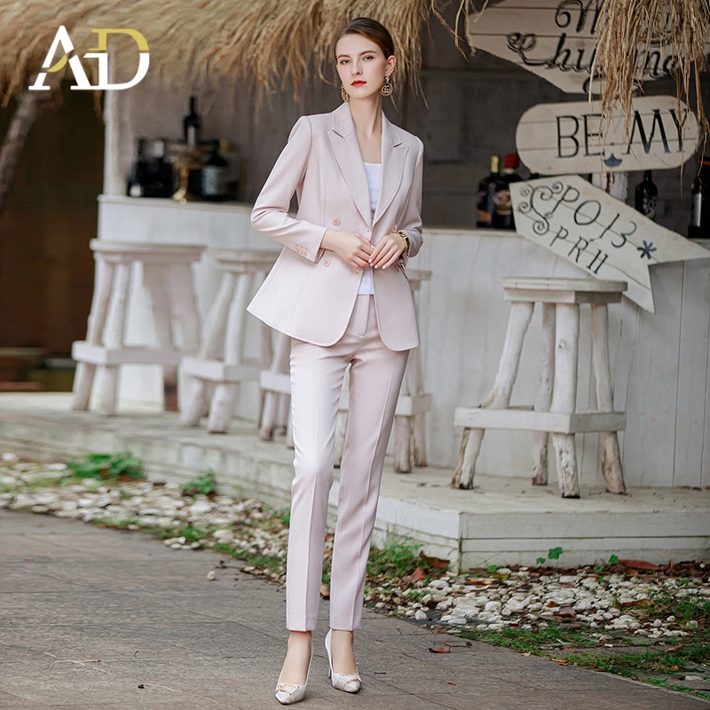 【轻奢高级感】粉色西装套装时尚气质职业正装大学生主持人西服