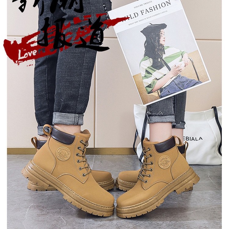 【高端经典】高帮秋冬大黄靴时尚百搭马丁靴男女同款