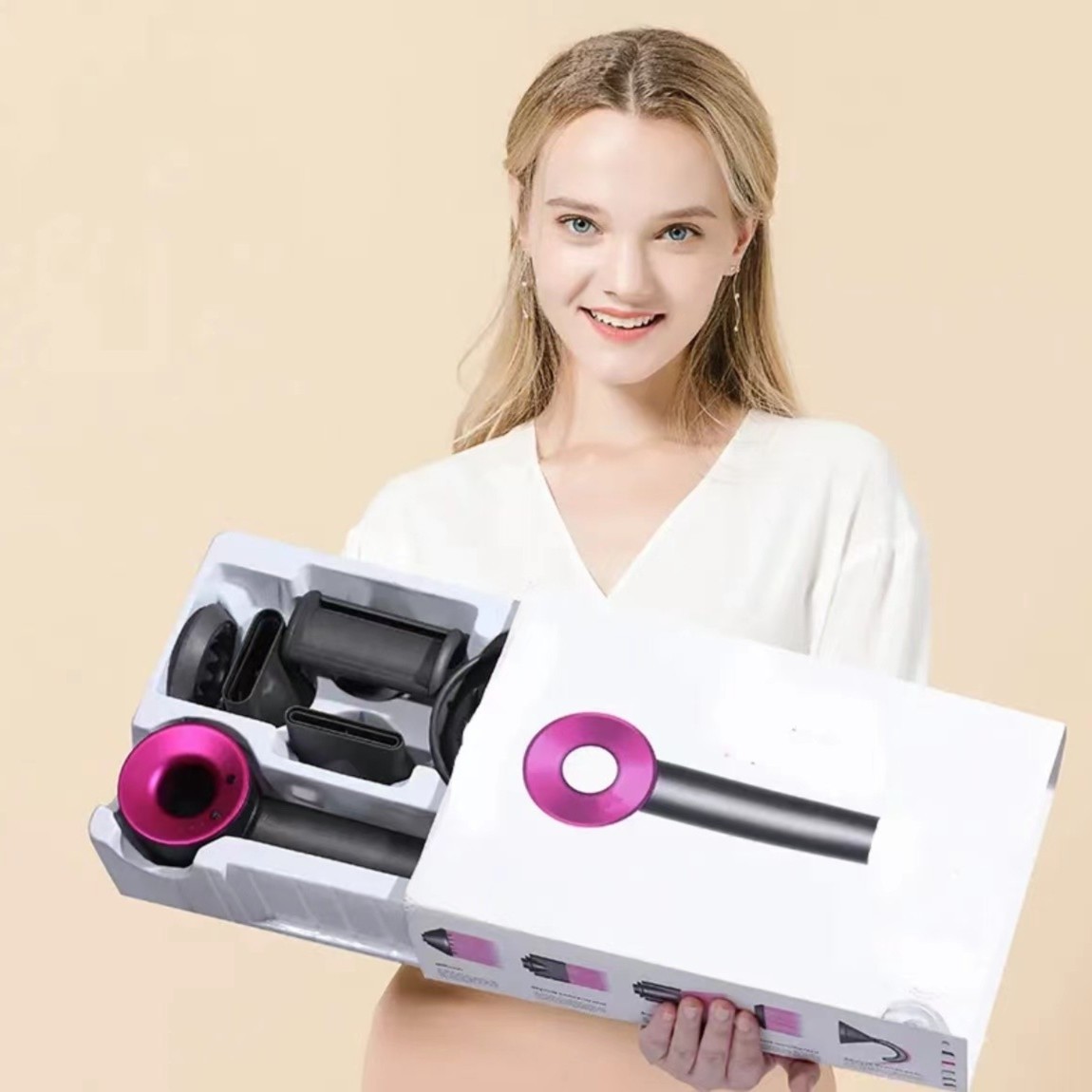 2024新款玫红色家用电吹风家用大功率负离子护发电吹风不伤发