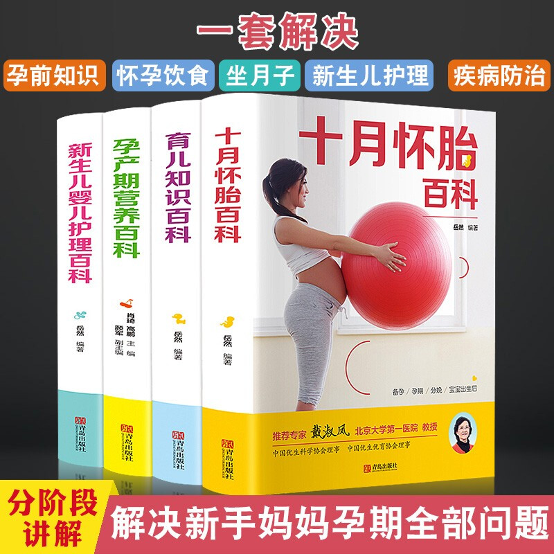 怀孕书籍4册 十月怀胎百科全书 孕妇父母阅读孕期用品 孕产指导