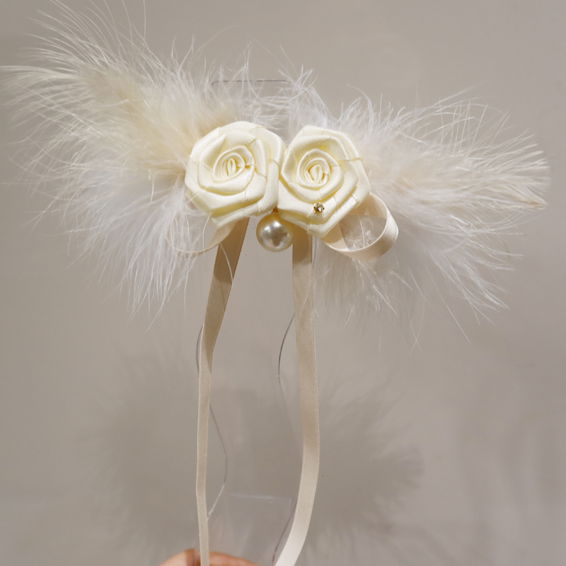 李小姐20504两朵花羽毛弹簧夹