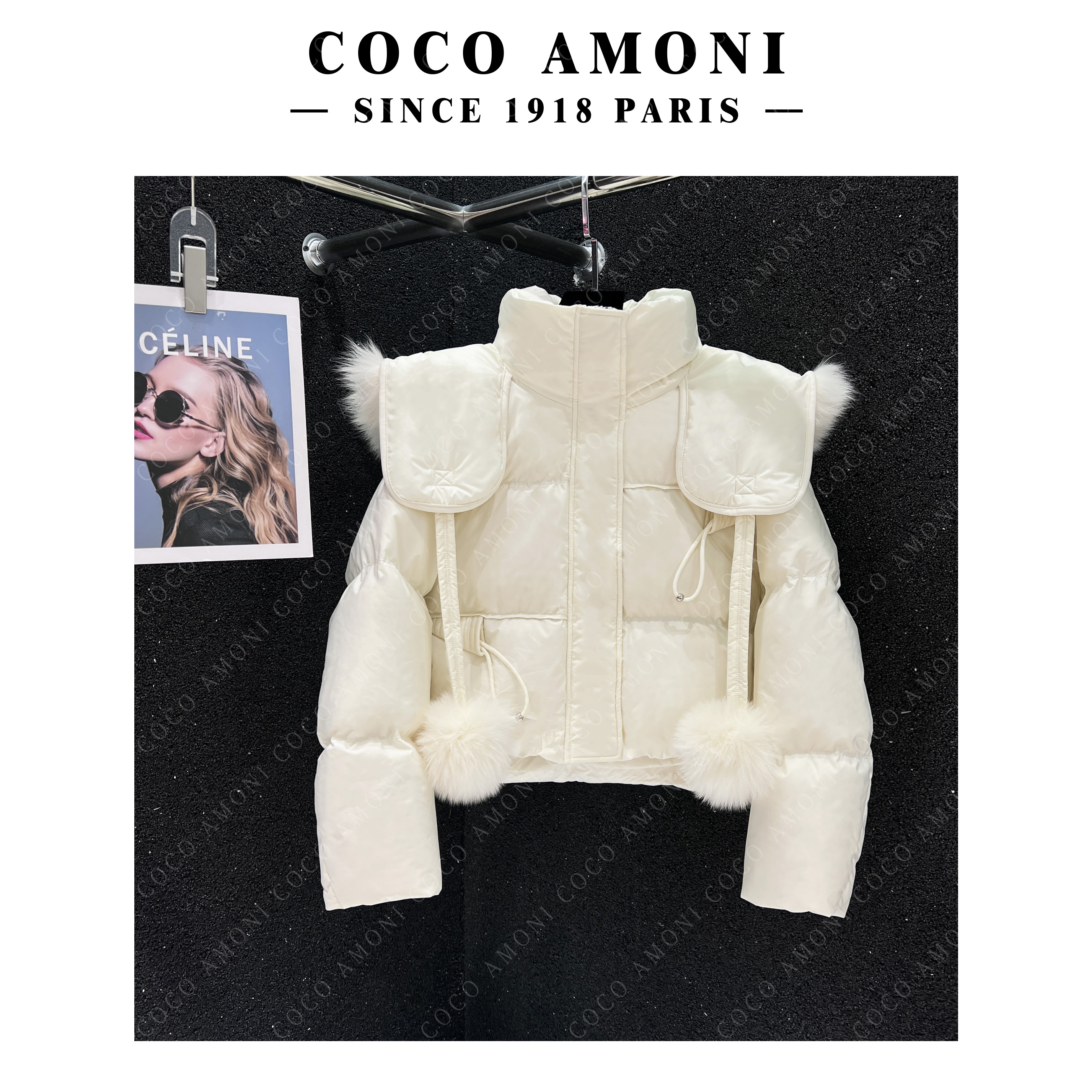 【XG】甜美可爱小毛球宽松立领连帽毛领设计感保暖短款羽绒服YR020