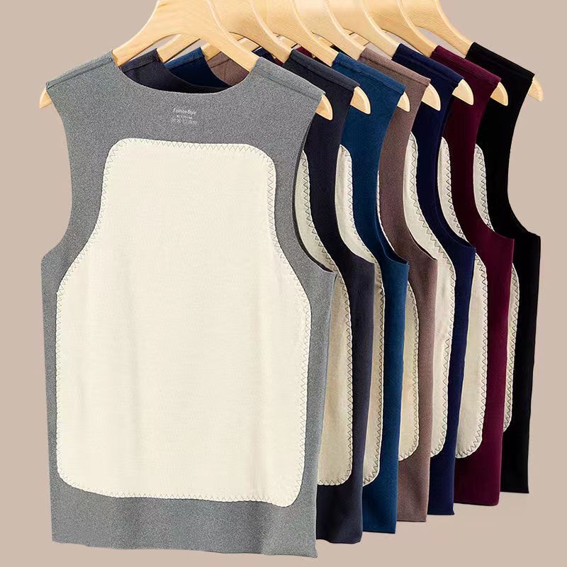 【凝珠专属】德绒无痕保暖护肚子背心秋冬加绒发热内穿打底马甲_31