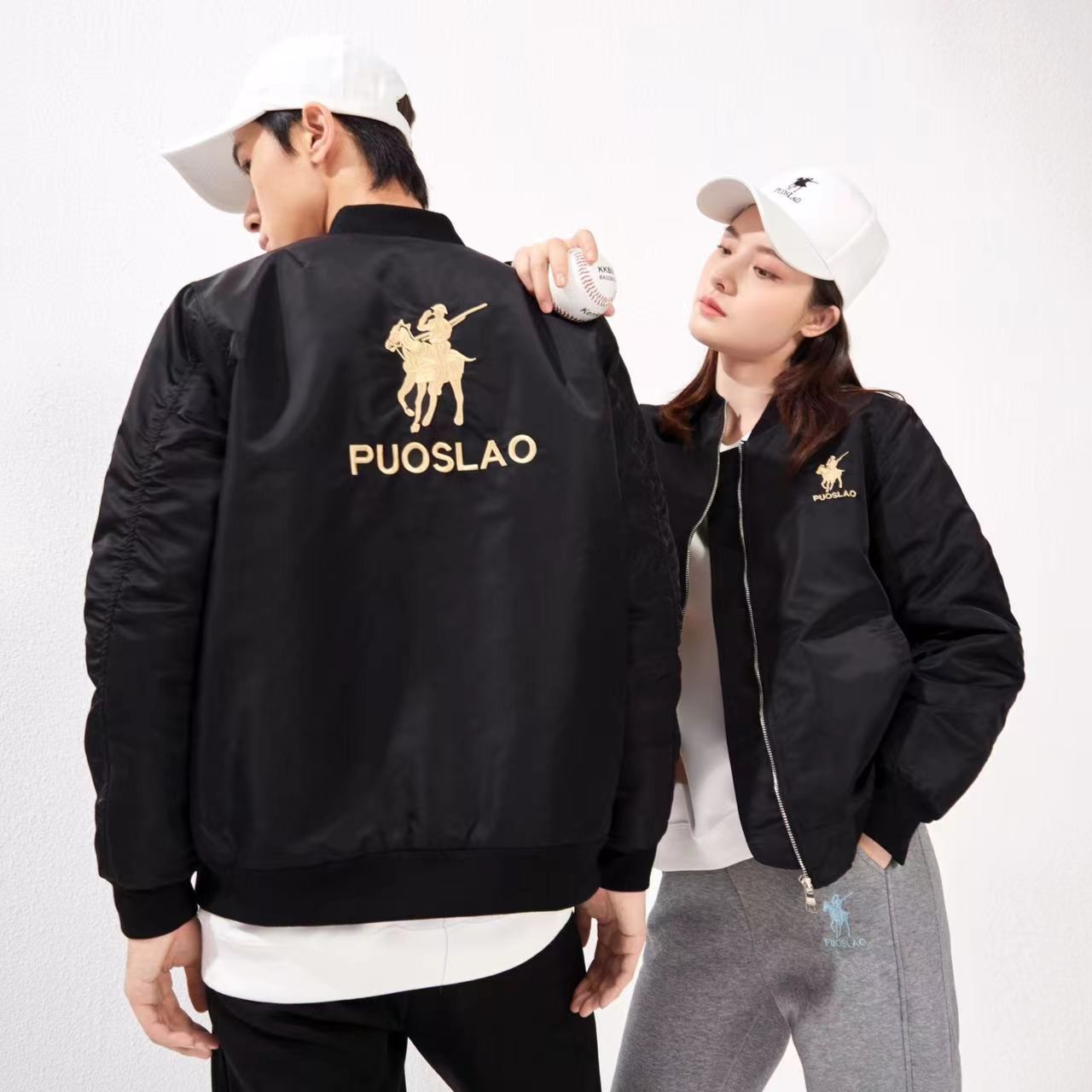 22126 重工刺绣情侣棒球服外套时尚运动秋冬长袖