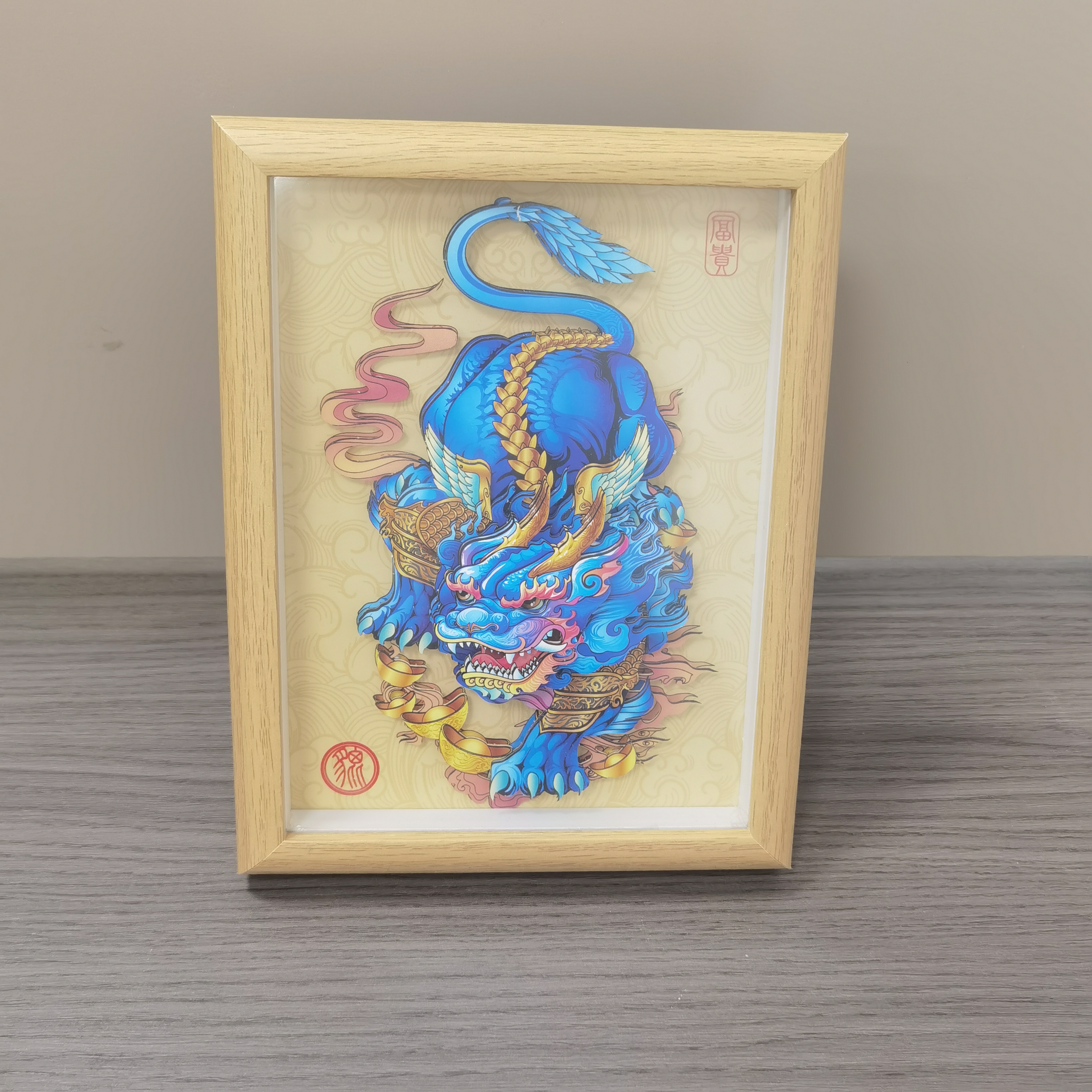 貔貅国潮裸眼3D立体手工制作创意桌面摆件diy貔貅1722