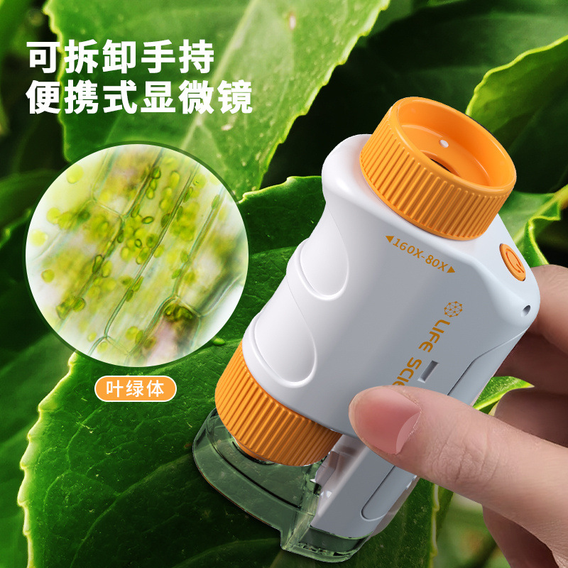 显微镜儿童科学实验中学生专用电子光学手持高倍家用小儿孩子