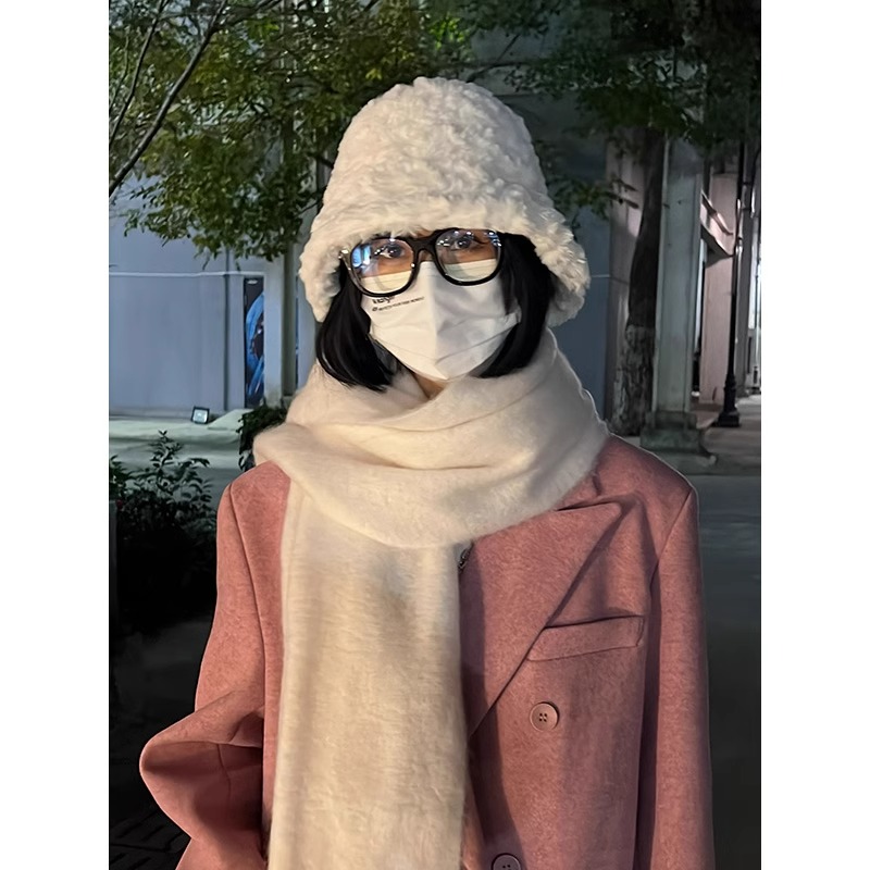 MOSS KLUE 2023年爆款渔夫帽子女冬款鱼夫毛茸茸羊羔毛盆帽秋冬季