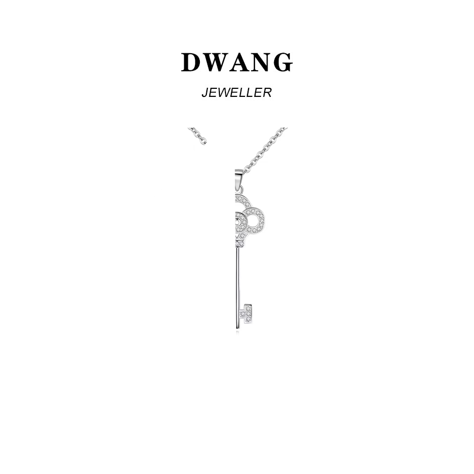 钛钢项链 【DWANG原创设计】钥匙带钻项链