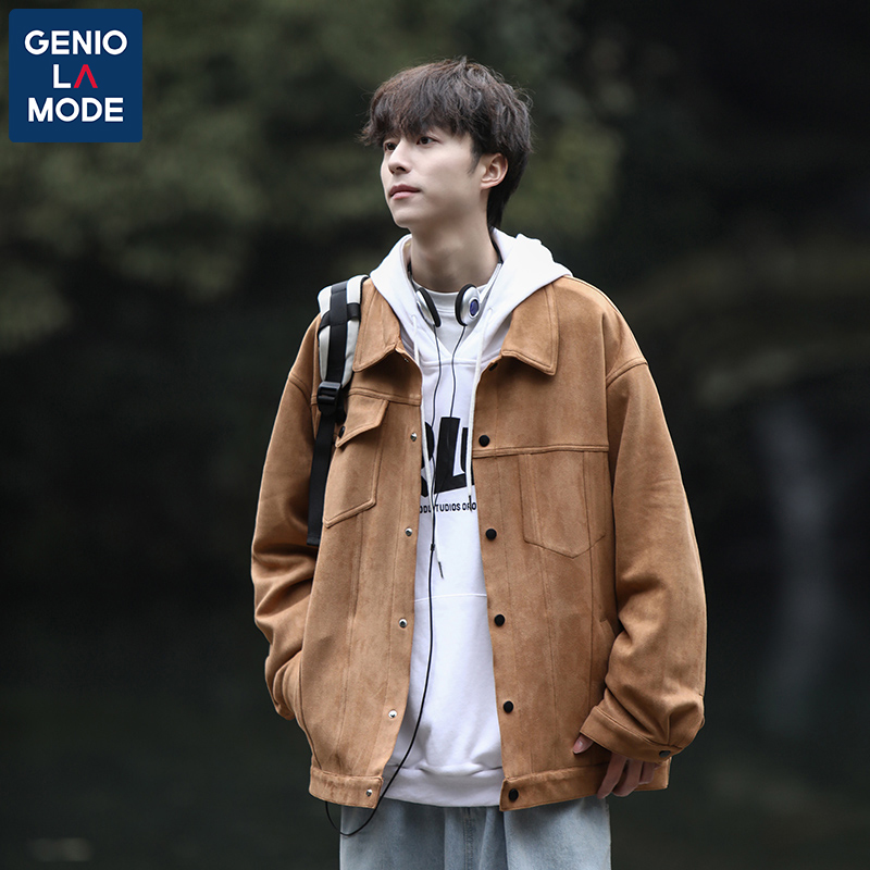 集团品牌GENIOLAMODE日系外套男春秋季潮牌痞帅百搭休闲翻领夹克