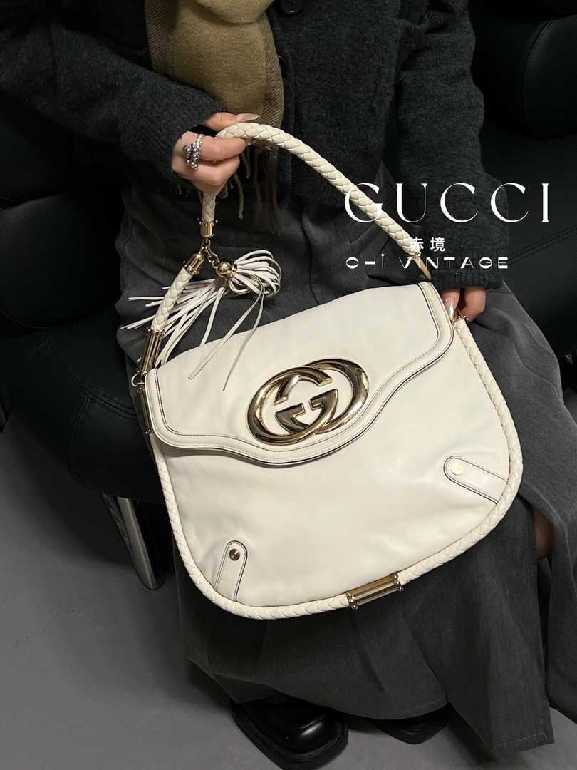 95新 GUCCI/古驰 0254 白色大G休闲时尚百搭手提斜挎单肩包云朵
