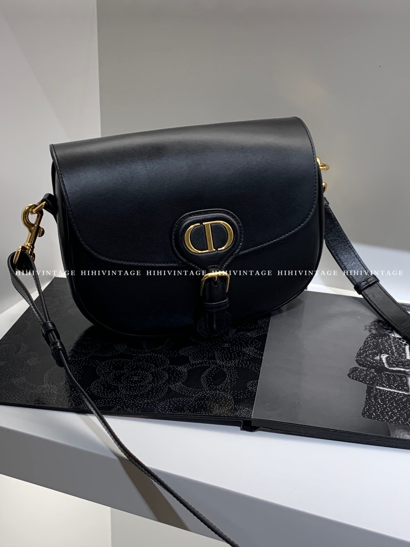 99新  HIHI/Dior 黑色马鞍bobby 双肩带/6226251