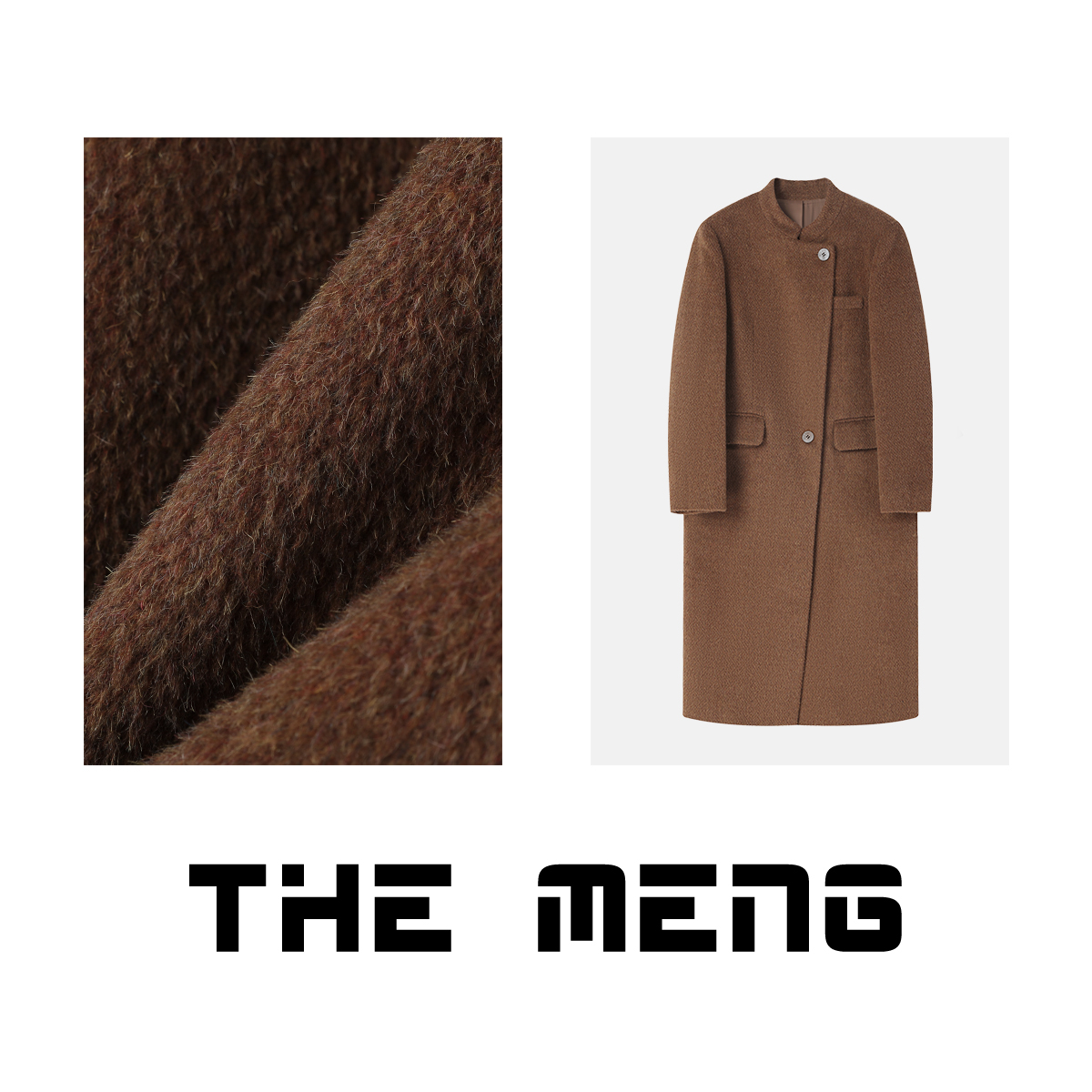 THE MENG【格调】羊驼毛混纺慵懒风气质韩版呢子大衣#WA3130