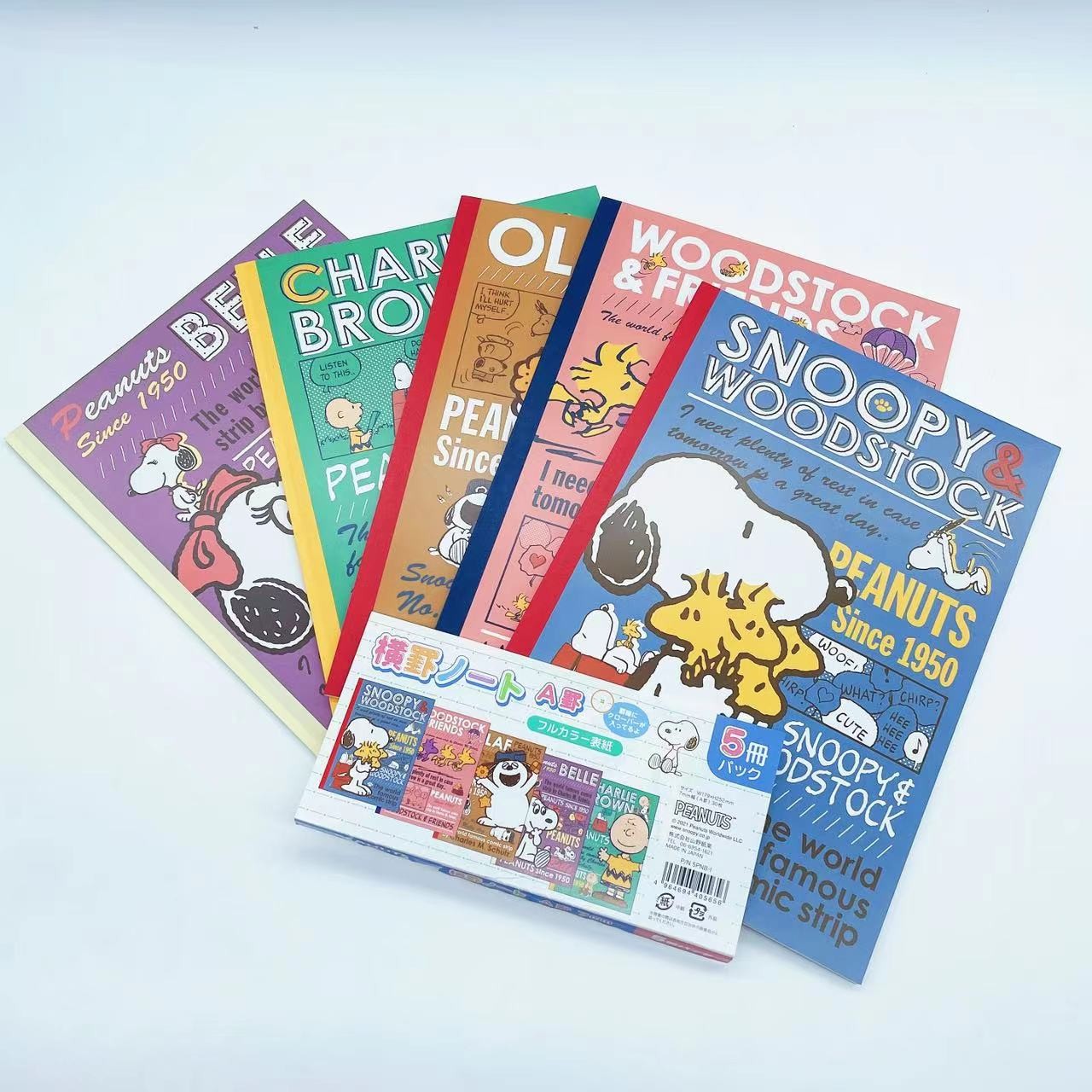 日本山野纸业SNOOPY史努比联名限定款B5点线5本装 无线胶装本