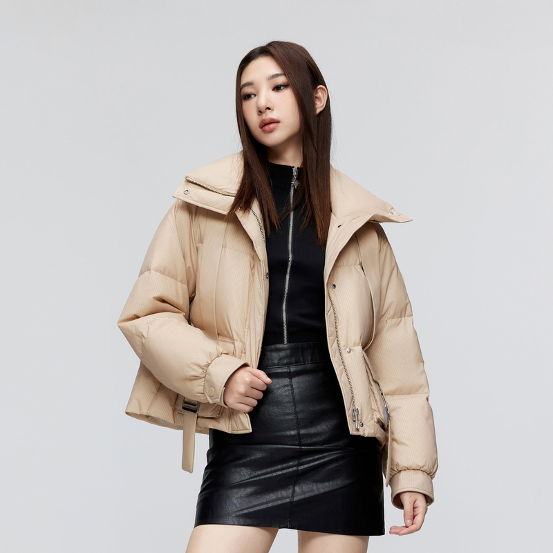 【小余专属】波司登2023冬新短款羽绒服女潮酷外套连帽大口袋5276