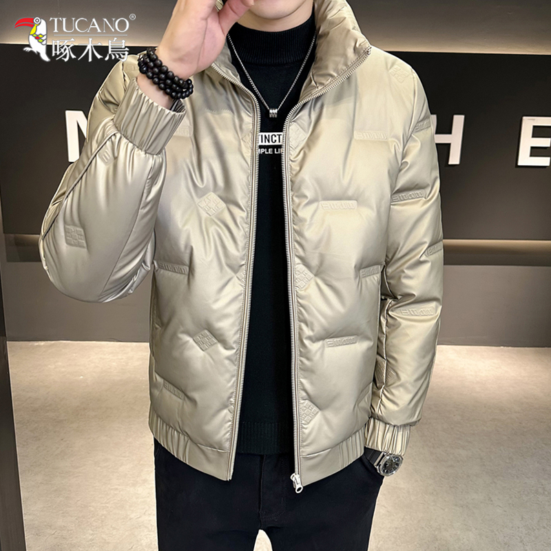 啄木鸟专柜正品羽绒服男士立领冬季新款休闲韩版保暖白鸭绒外套男