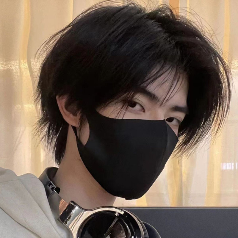假发男短发2023时尚个性中分碎发浏海男士日常蓬松自然仿真全头套