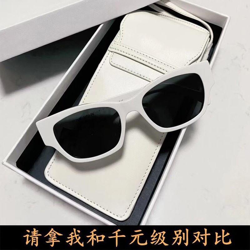 小红书同款凯旋门白色时髦墨镜2022新款遮阳防紫外线高级感太阳镜