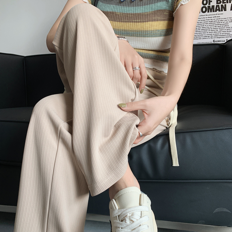 2023春夏季新品窄版阔腿裤高腰垂感显瘦拖地直筒休闲裤女