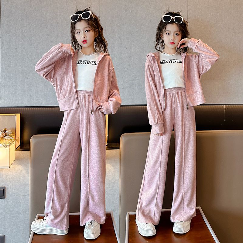 女童秋装套装2023新款韩版洋气儿童秋季时髦炸街中大童运动童装女