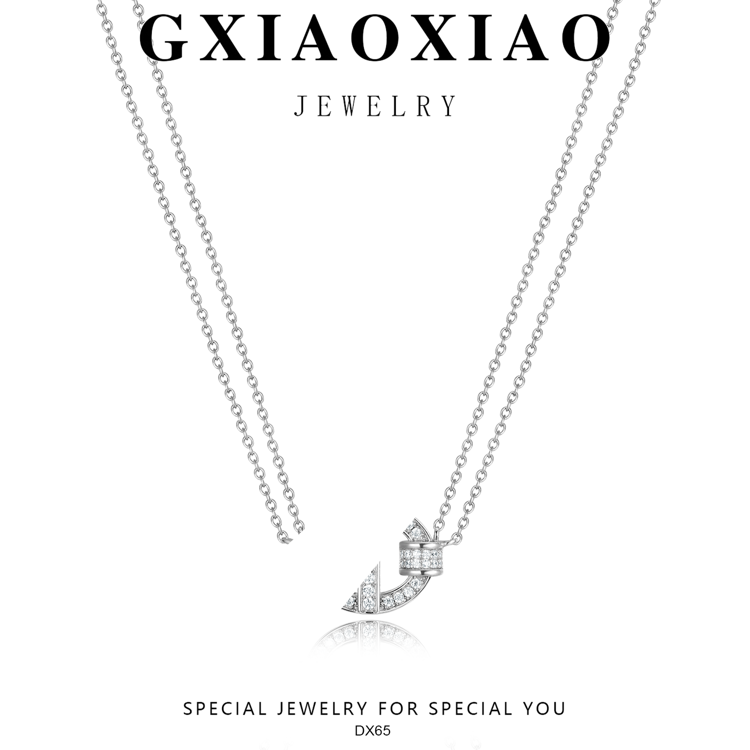 坠链均925银合成锆石 GXX DX65 时尚精致高级感轻奢气质百搭项链