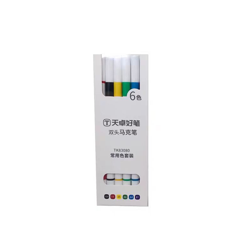 TK83080   天卓6色双头马克笔