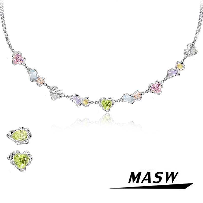 masw/麻秀 铜合金项链 多巴胺女孩穿搭锁骨链简约高级感项链M2138