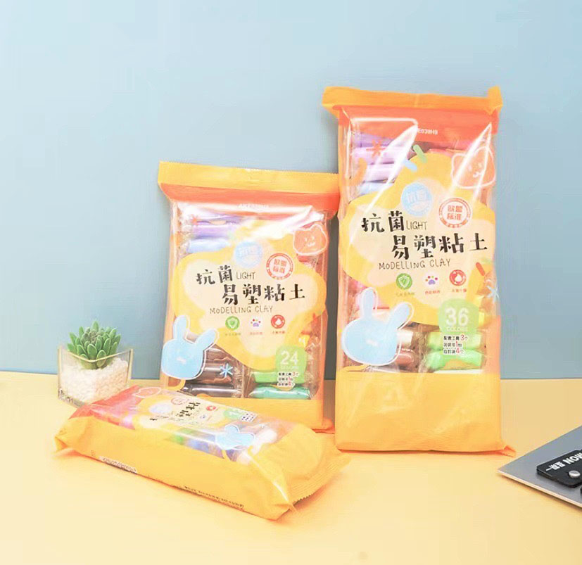 NO.6636 36色抗菌易塑超轻粘土独立包装 2包