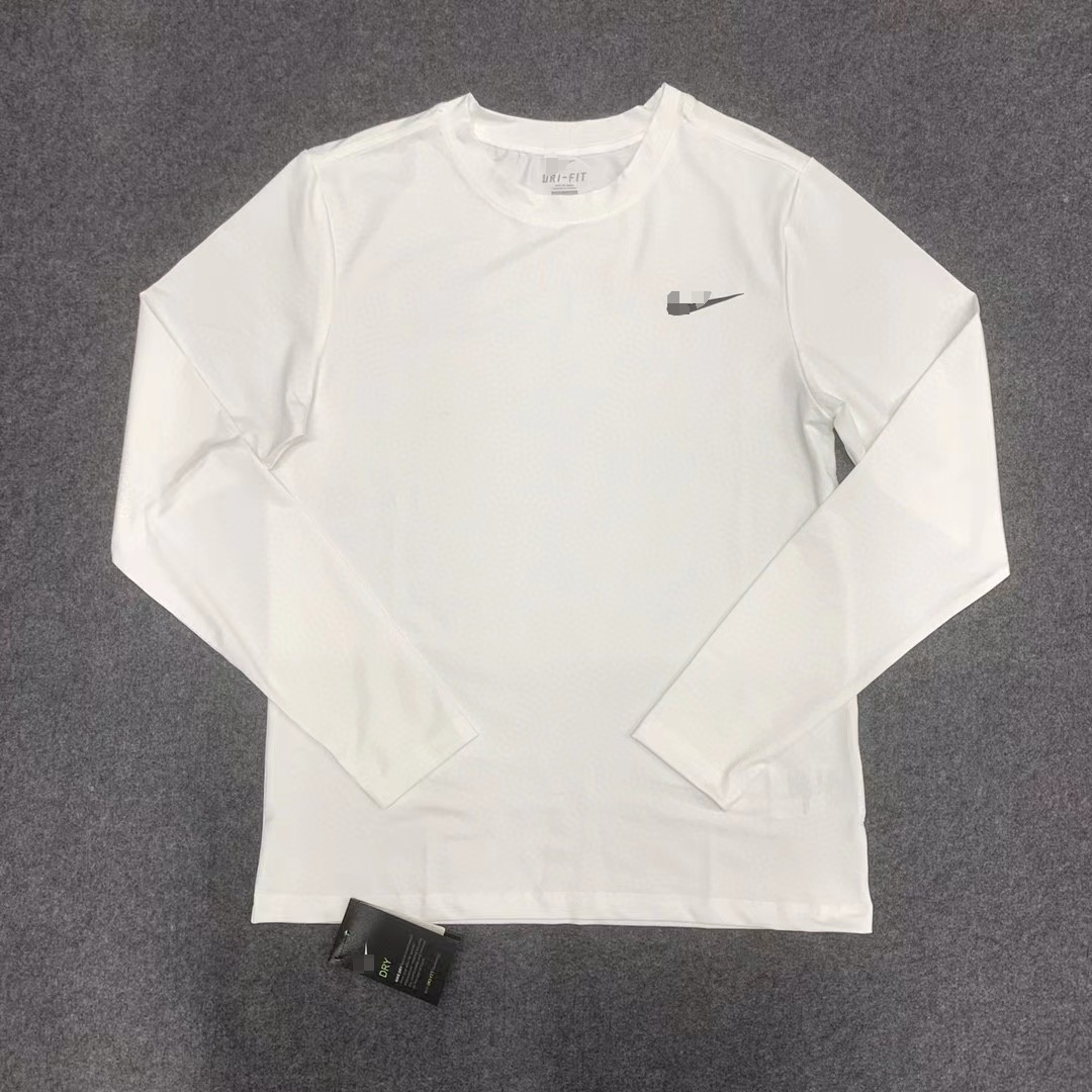 新春上新长袖速干运动健身休闲训练黑白灰三色透气户外长袖高弹