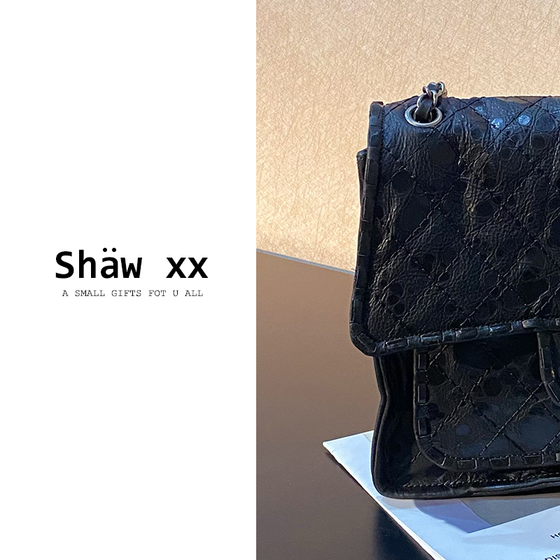Shaw xx【轻纱如梦】新款头层牛皮流浪真皮单肩链条小方包  Zg1018#