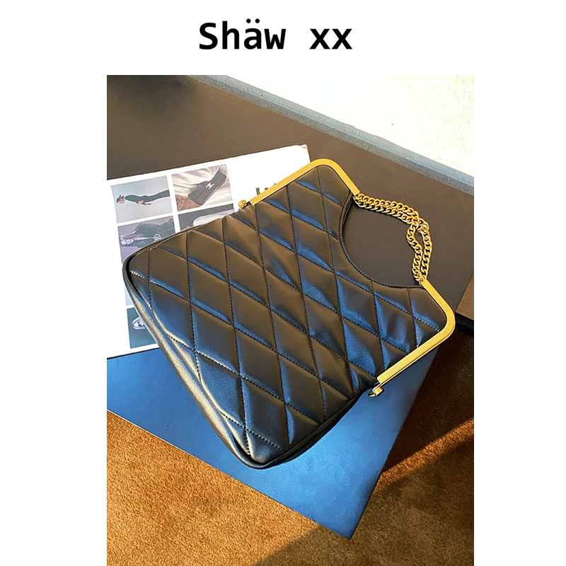 Shaw xx【摩登时代】新款羊皮百搭轻奢菱格单肩链条小方包  3059#