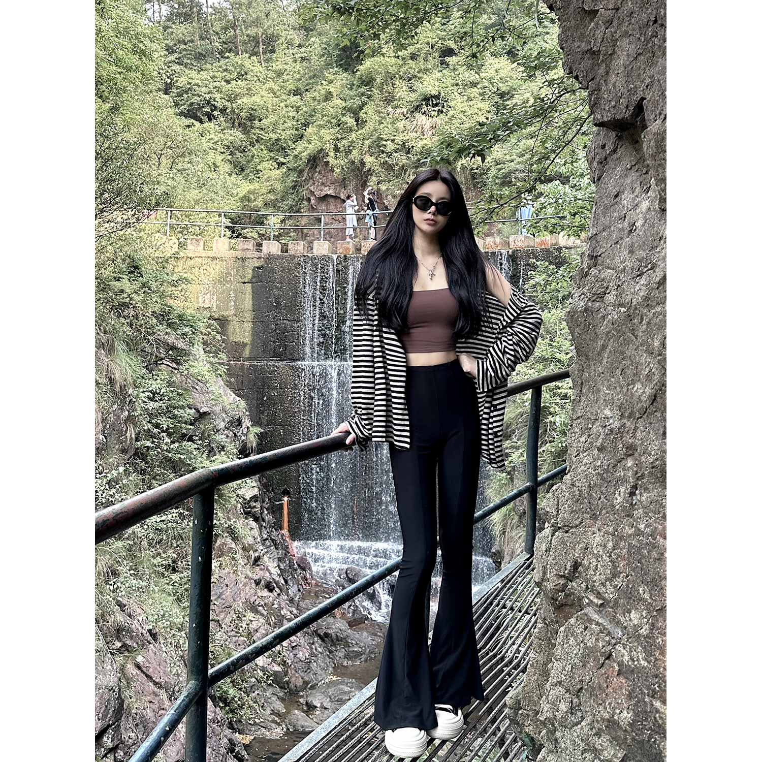 张智研【长腿特派员】直筒休闲裤显瘦初秋叠穿街头高腰黑色裤子女