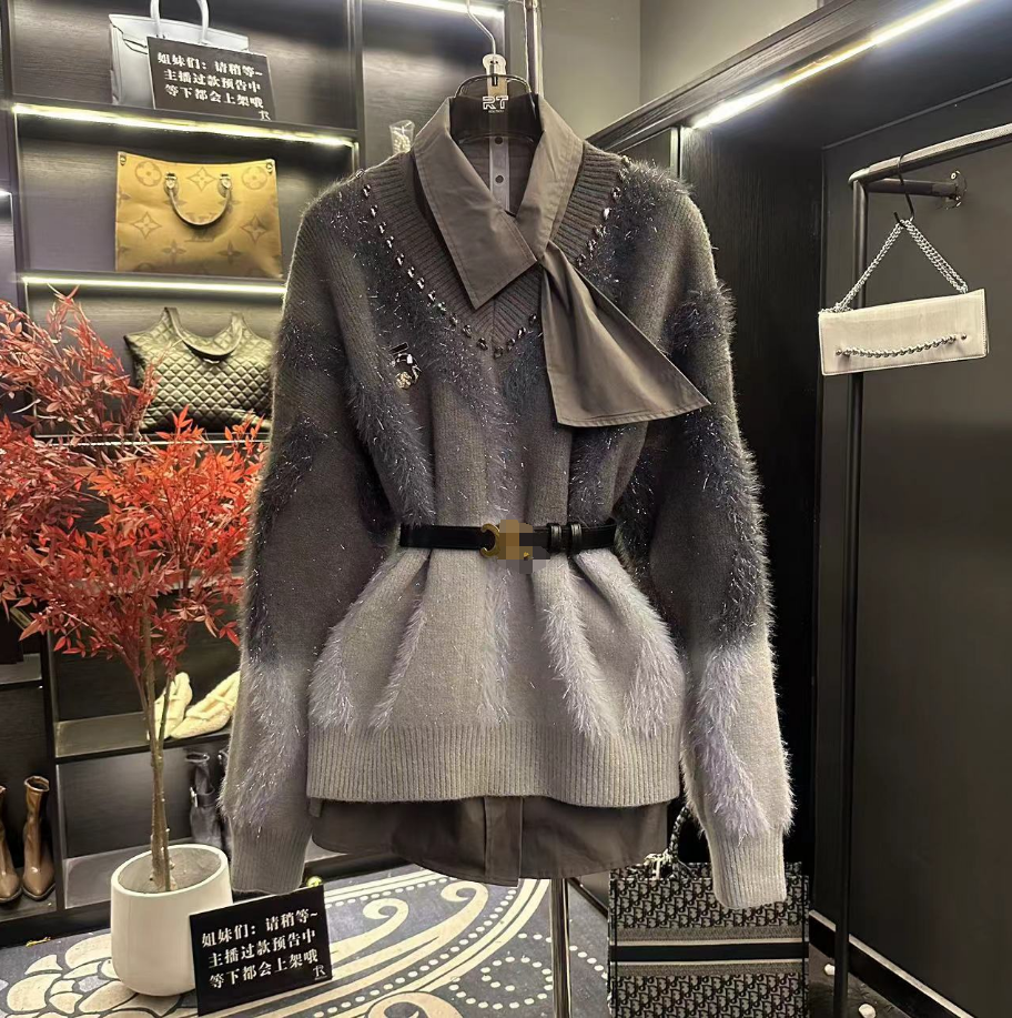 （RT上海/BeryBety）冬季新款法式气质套头保暖时尚毛衣秋冬934