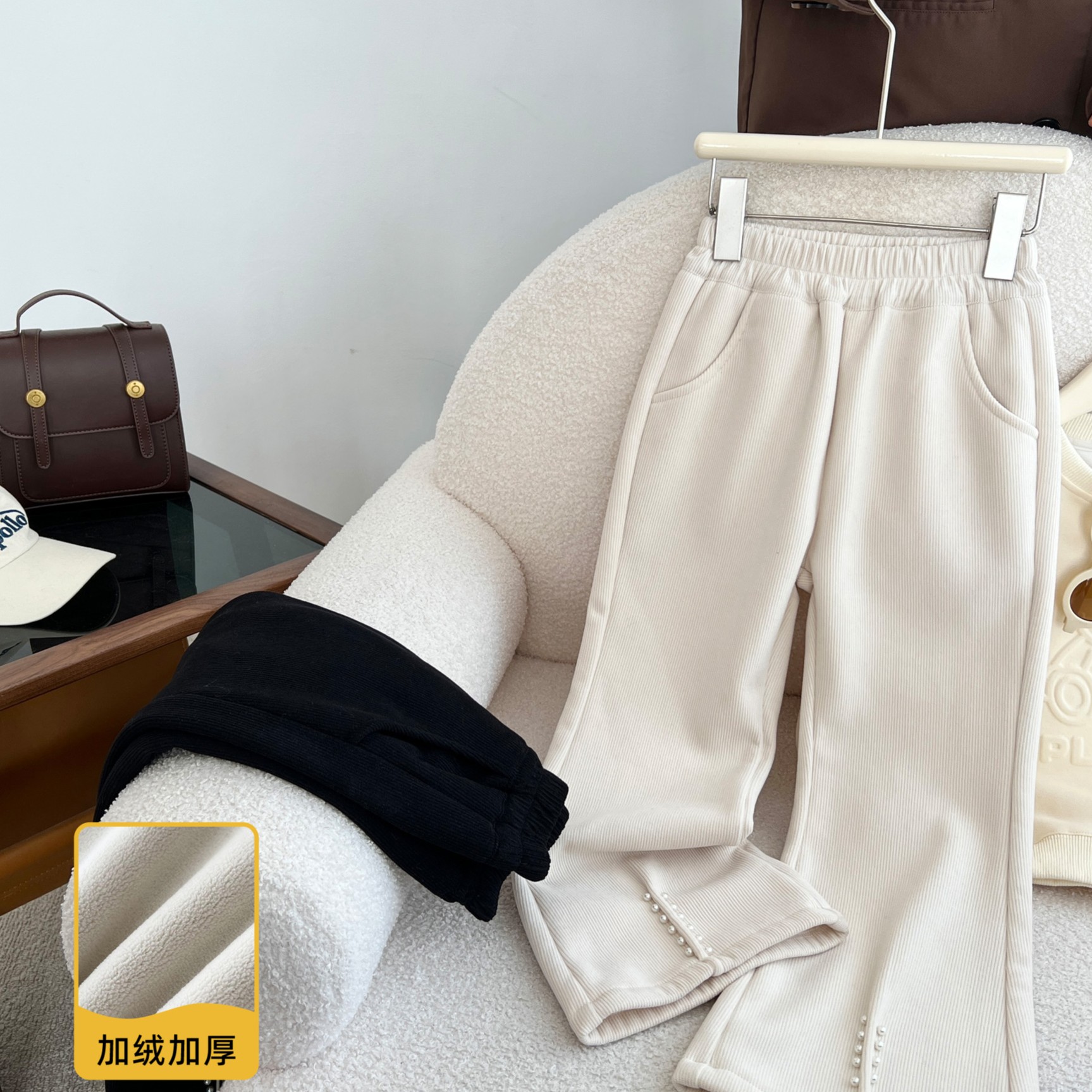 【宸宸妈】冬季新款女童中大童韩版喇叭裤百搭儿童休闲裤QDKD35850