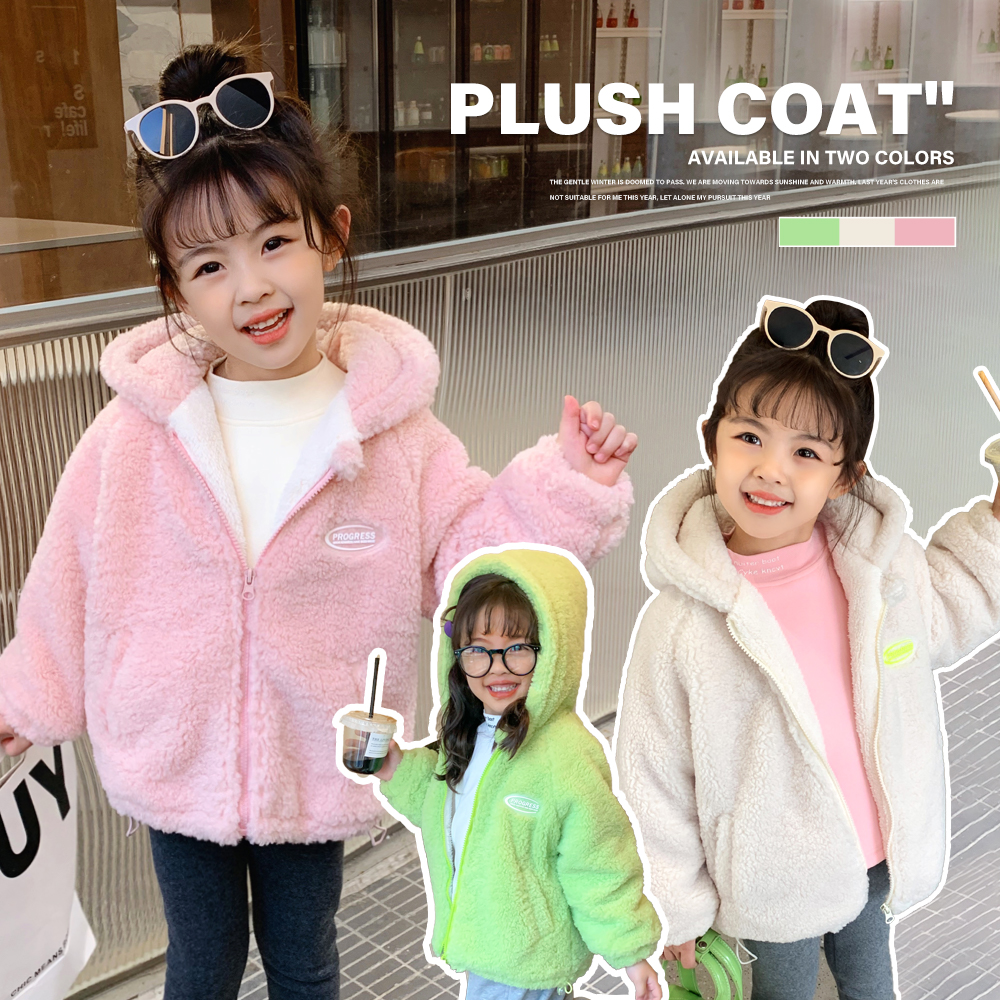 小菲特冬季新款女童装休闲百搭 加厚保暖毛毛卫衣QZYD25147