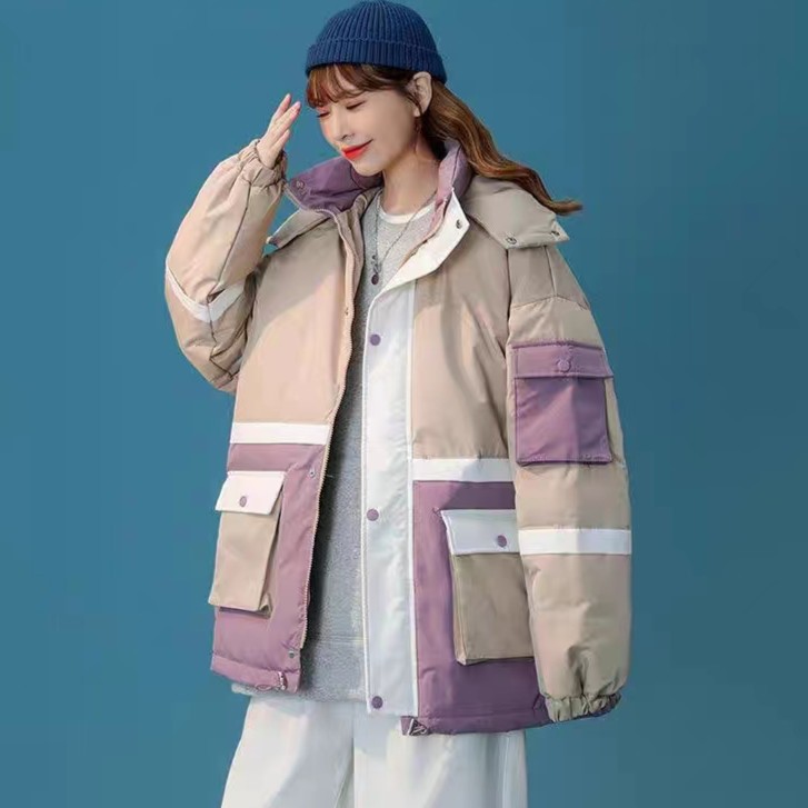 门店1499！潮流轻奢~加倍保暖 减龄利器女士拼色羽绒服
