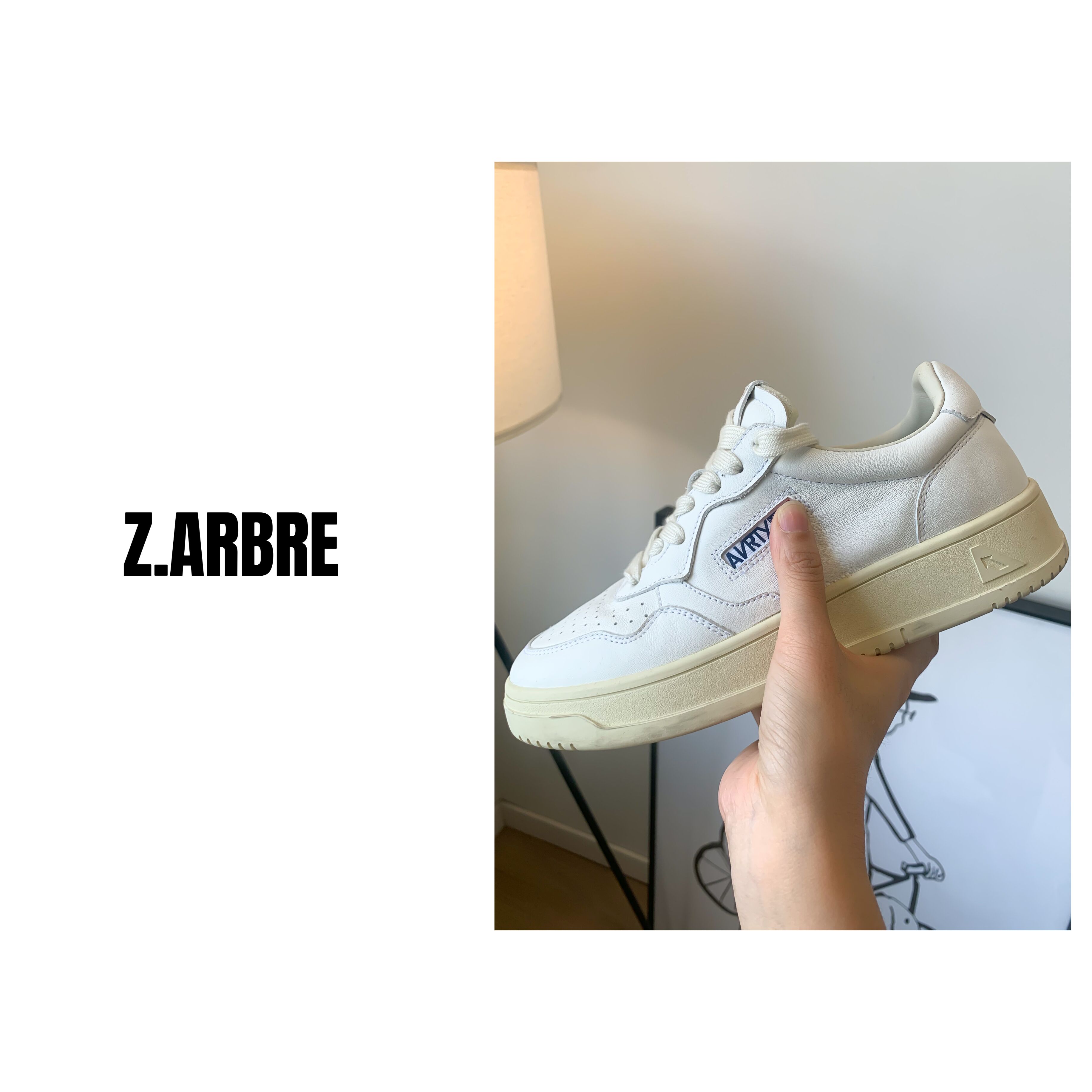 Z.ARBRE 韩国博主款美式复古头层牛皮小白鞋女（NO退可换）